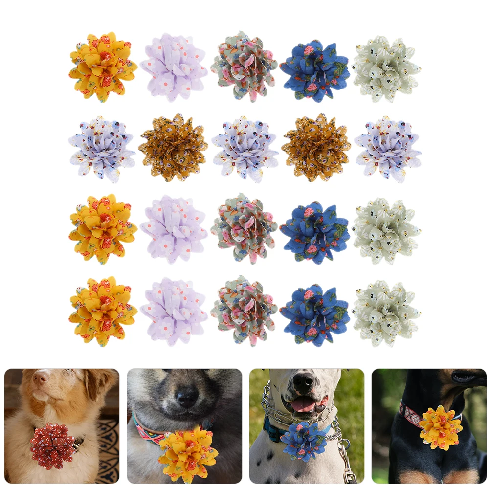 

20pcs Flowers Pet Decoration Flower Design Puppy Grooming Accessories Cat Dog Party Cosplay Pet Supplies Dog Accessories Small