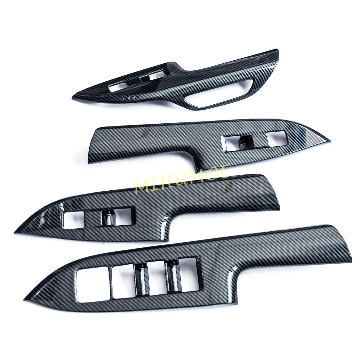 For Lexus NX250 NX350 NX450h+ 2022 2023 2024 ABS Carbon Fiber Interior Door Window Switch Panel Cover Trim Decoration 3Pcs