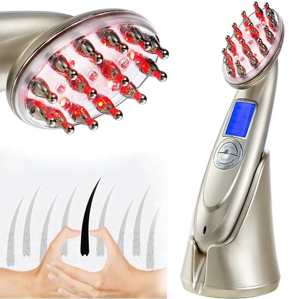 

RF Laser Hair Growth Massage Comb Anti-Hair Loss Treatment Infrared Red Light Massager Hair Care Hair Brush RF