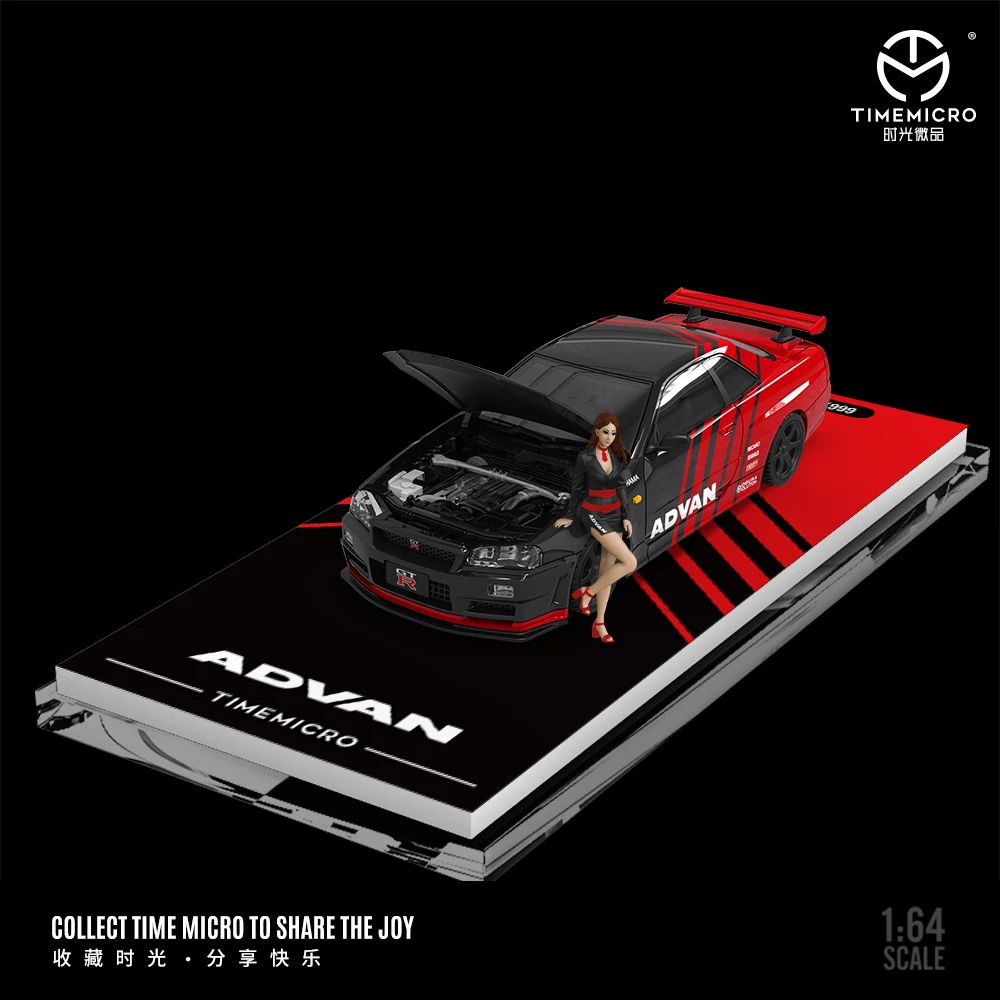 

TimeMicro1:64 GTR34 Advan painted figure version alloy model
