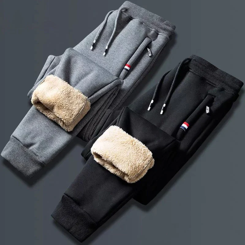 Winter Brand Warm Thicken Sports Pants Men New Lambswool Plus Size Fashion Joggers Casual Pants Men High Quality Cotton Trousers
