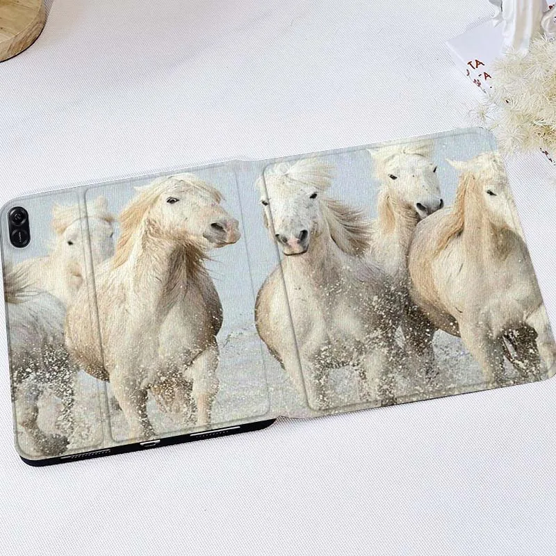 

White Horses Running Water Gift For Huawei MediaPad T5 T10s M6 M5Lite SE Honor Tab 5 6 7 V7 V8 X8a X9a Pro Soft Tablet Case