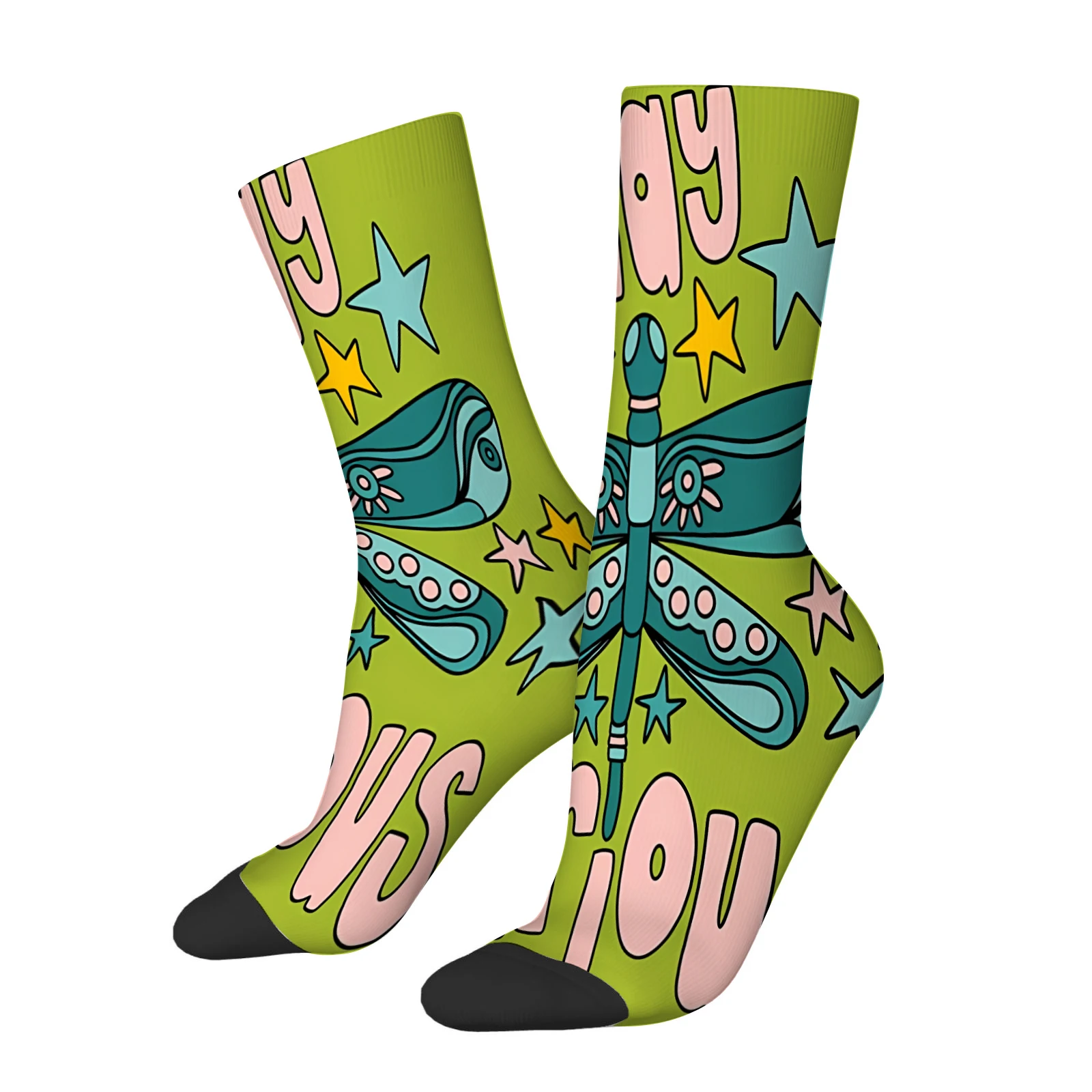 1 pair of Men's colorful building block pattern mid-calf socks, novelty/casual hats, comfortable polyester fiber.