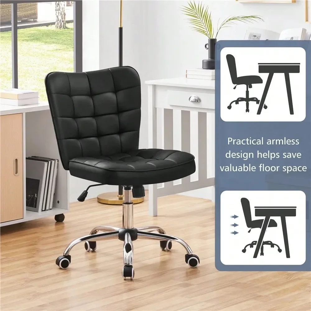 

office chairs computer chair1PC Modern Tufted Armless Office Desk Vanity Chair 360 Swivel Rolling Height Adjustable Ergonomic Ba