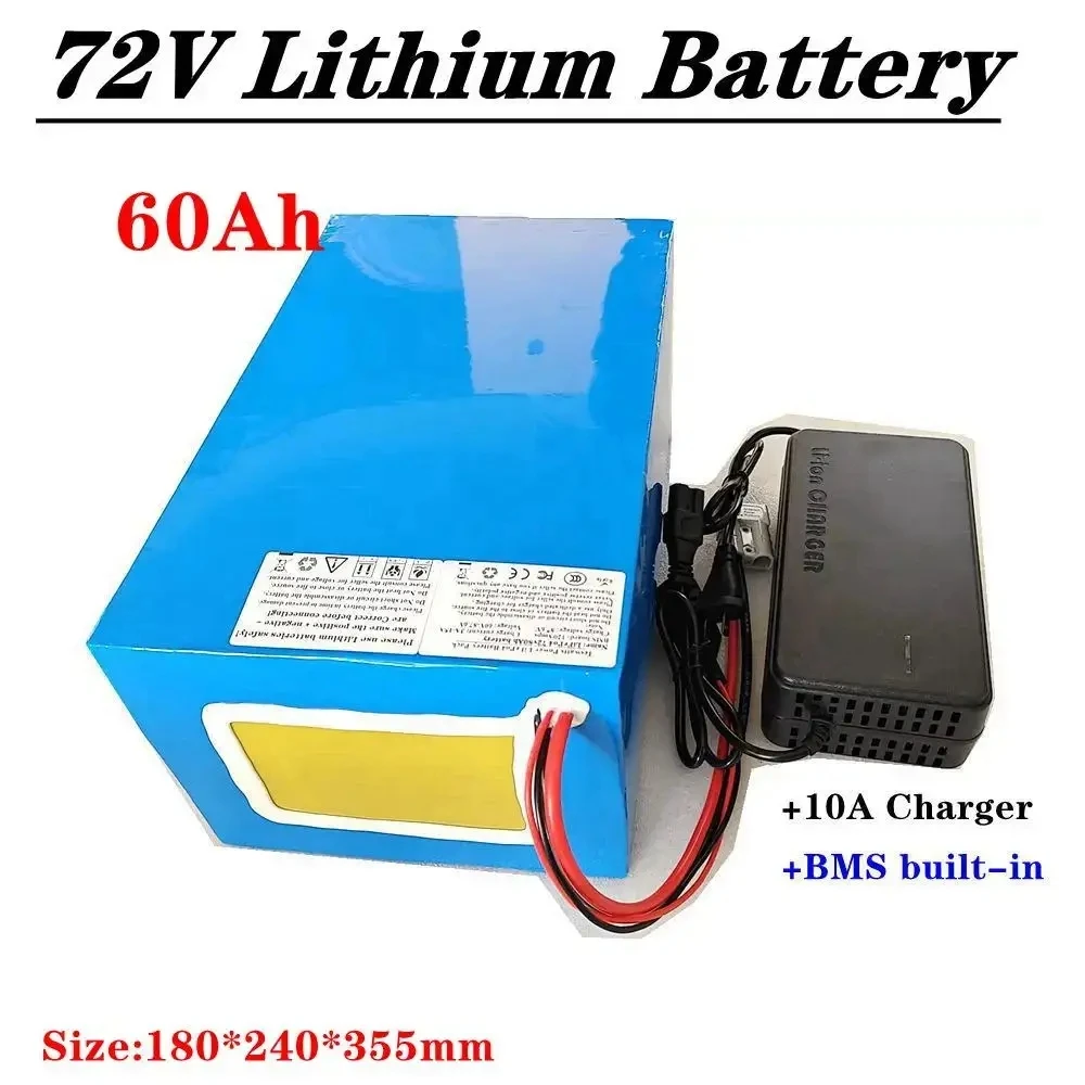 customized 72v 60Ah lithium ion BMS for 5000W 20KW 300A bicycle scooter ebike Motorcycle Forklift Crane truck +10A charger