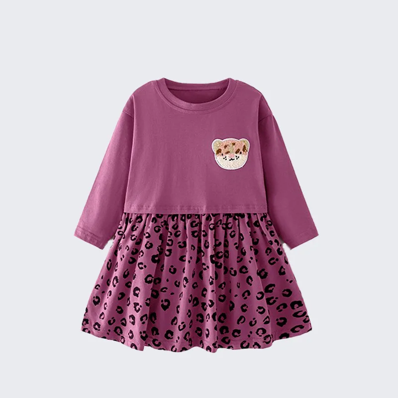 

littlebuddyGirls' Dress Spring and Autumn New Style Round Neck Long Sleeve Fashionable Dress for Young Children