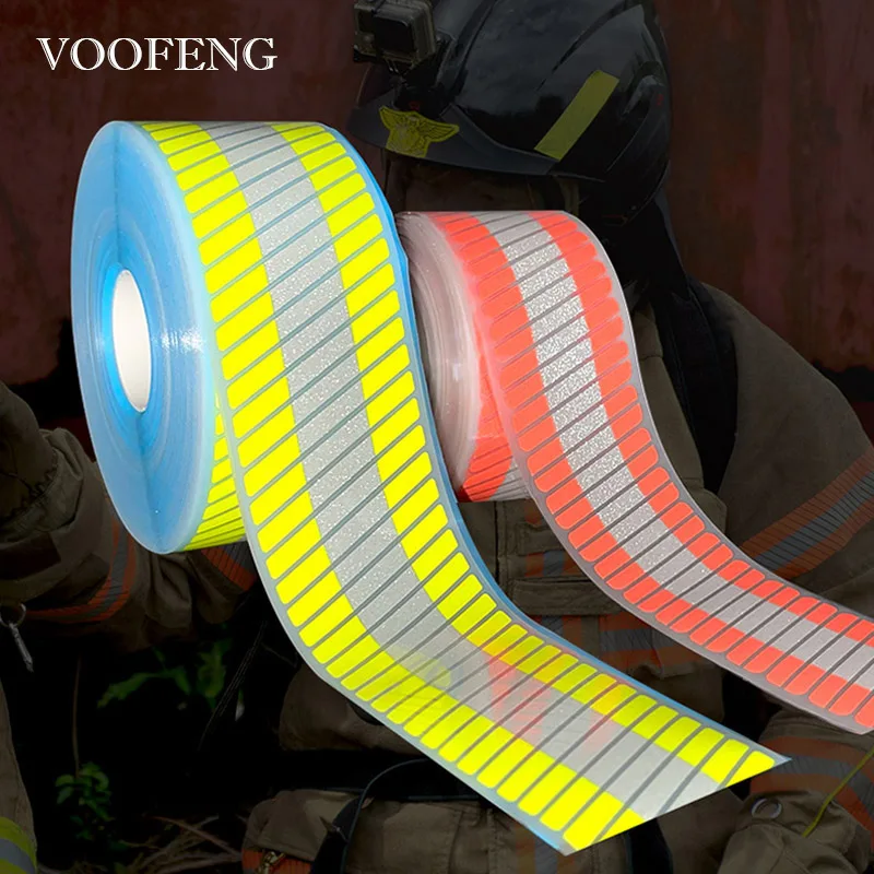 VOOFENG – Film réfléchissant de transfert de chaleur segmenté, ruban en vinyle pour repasser sur les vêtements de sécurité, ruban d\'avertissement