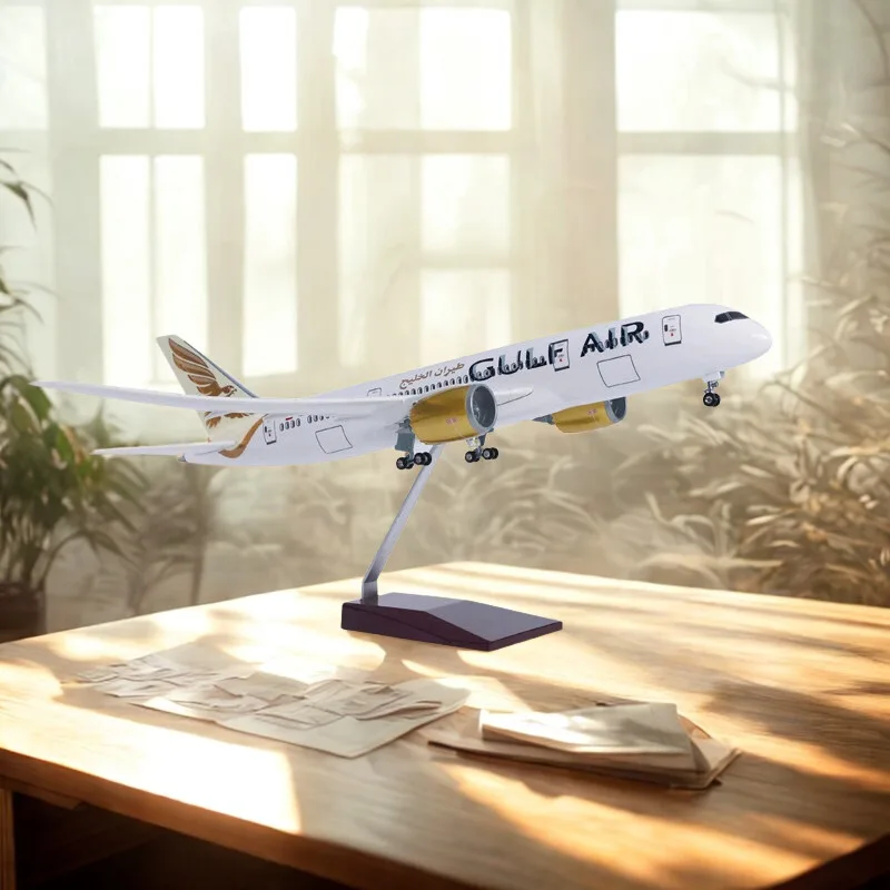 

Airplane Model Toy 43CM Gulf Air Airways B787 Dreamliner Aircraft 1/130 Plastic Resin Replica Plane Model Collection kids Gift