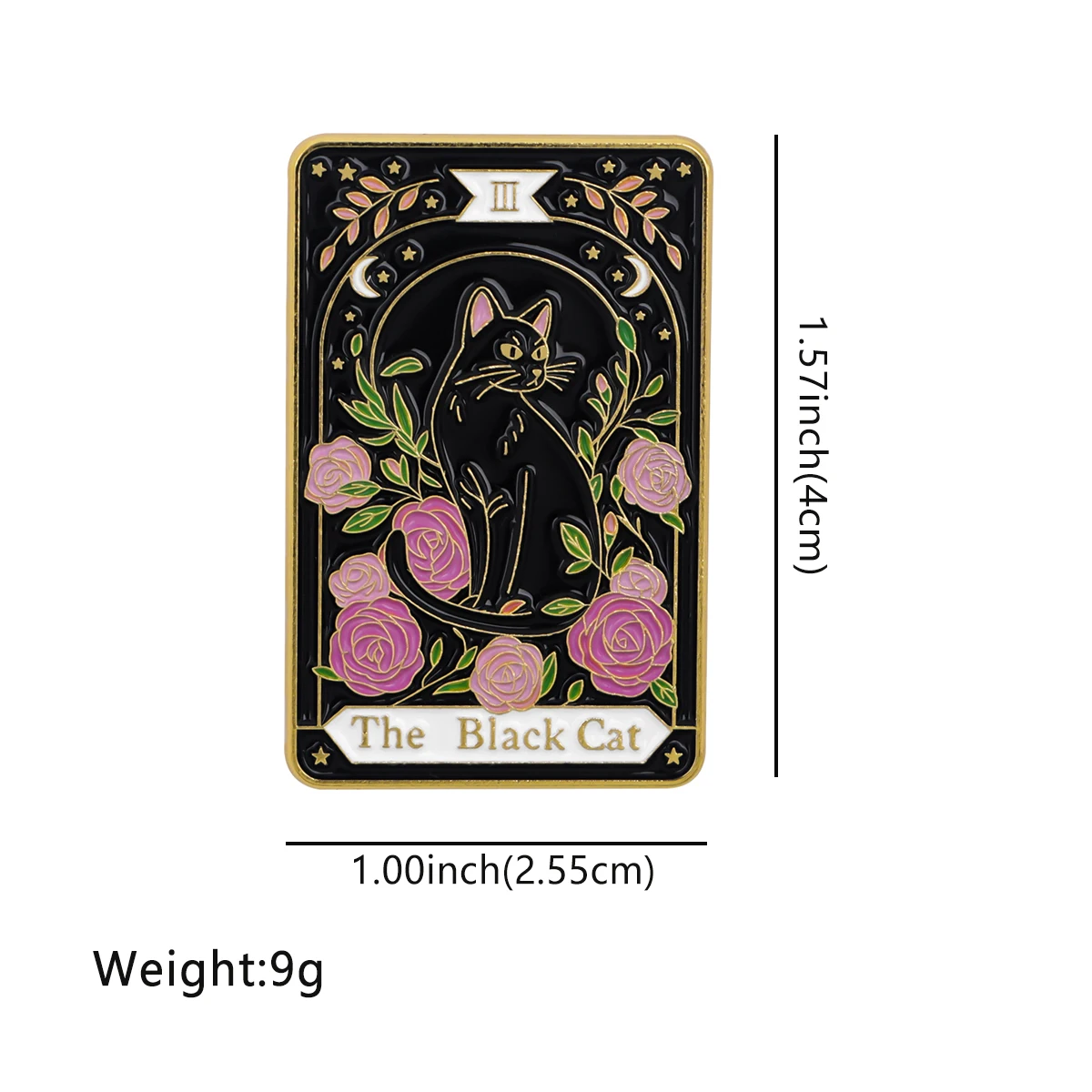 Black Cat Enamel Pin Vintage Flowers Brooch Pines Lapel Pins Badge on Backpack Clothing Accessories Animal Jewelry Friends Gifts