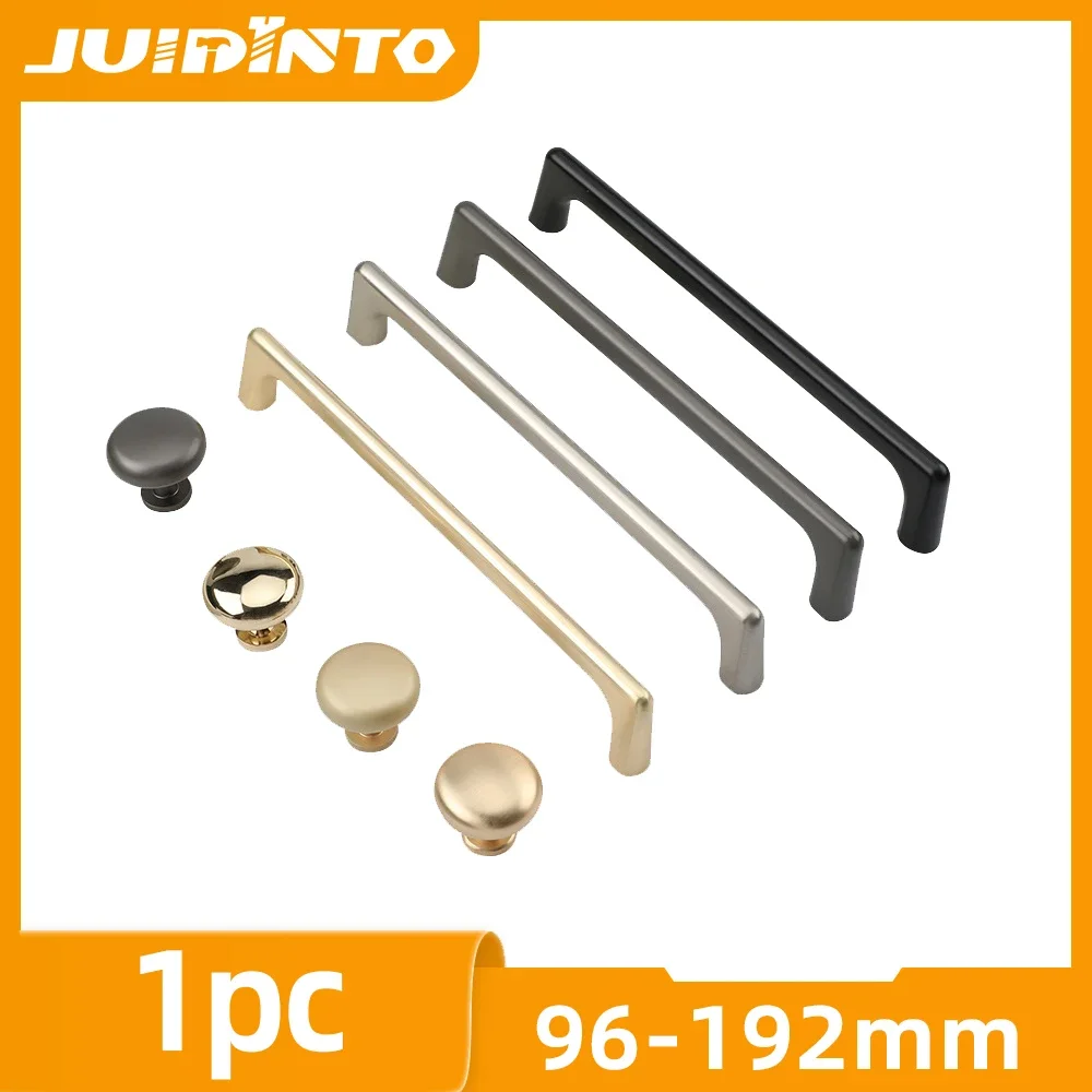 

JUIDINTO Cabinet Drawer Handle Round Knob Shining Gold Kitchen Door Wardrobe Closet Handle Furniture Hardware Pulls