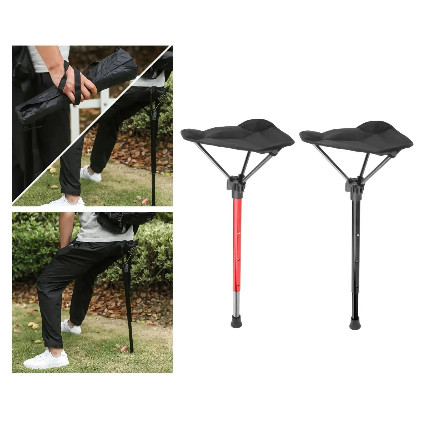 Tabouret de camping pliable, chaise de randonnée rétractable, siège réglable à une jambe pour camping, barbecue en plein air, pêche et concert