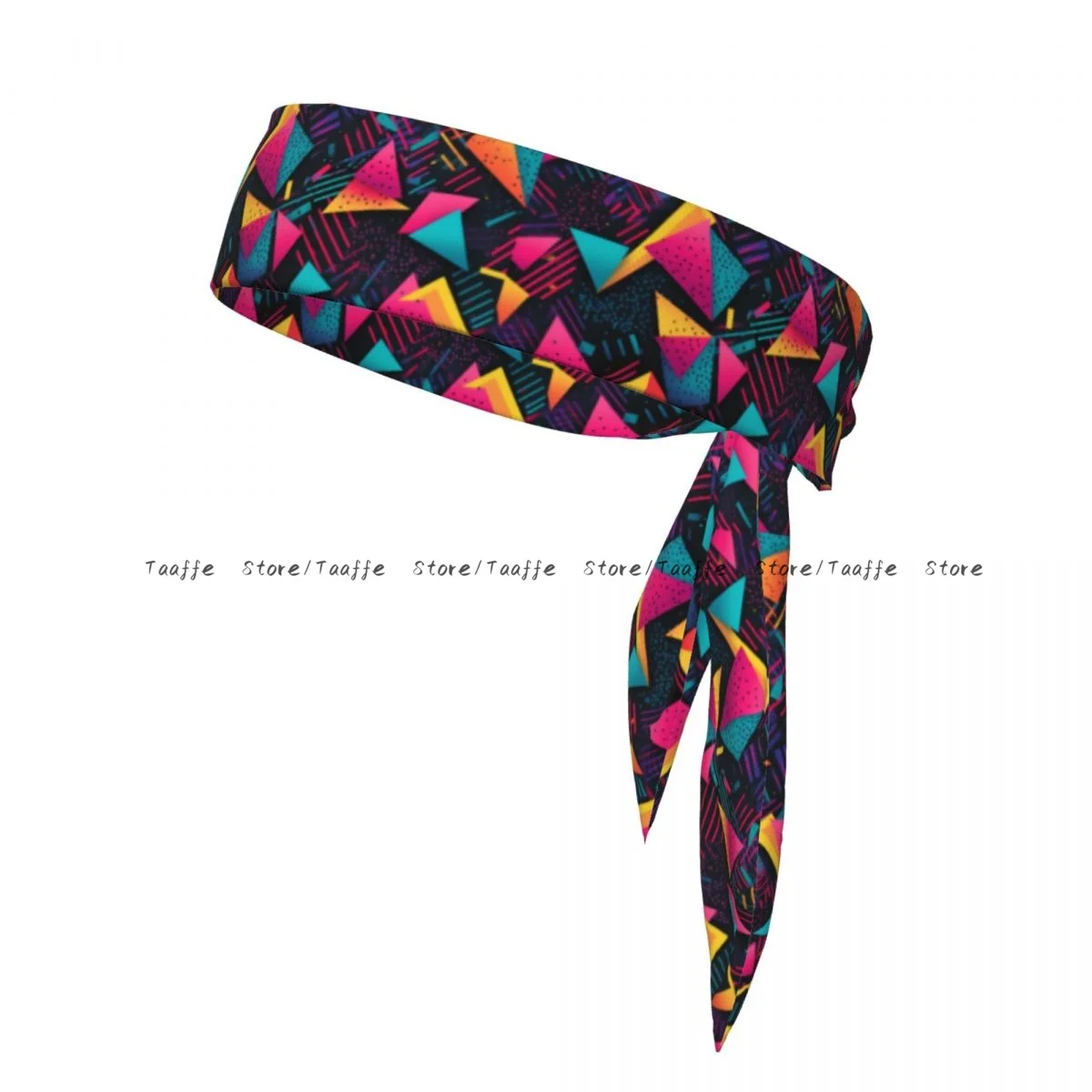Tie Headbands Colorful 80s 90s Retro Pattern Sports Head Band Athletic Sweatband Bandana Sweat Wicking
