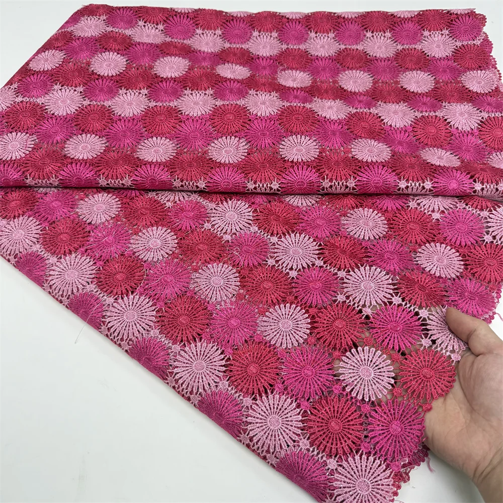 African Milk Silk Cord Lace Fabric, Water Soluble, Nigerian Guipure Cord Lace for Sewing, High Quality, LY6808, 2025