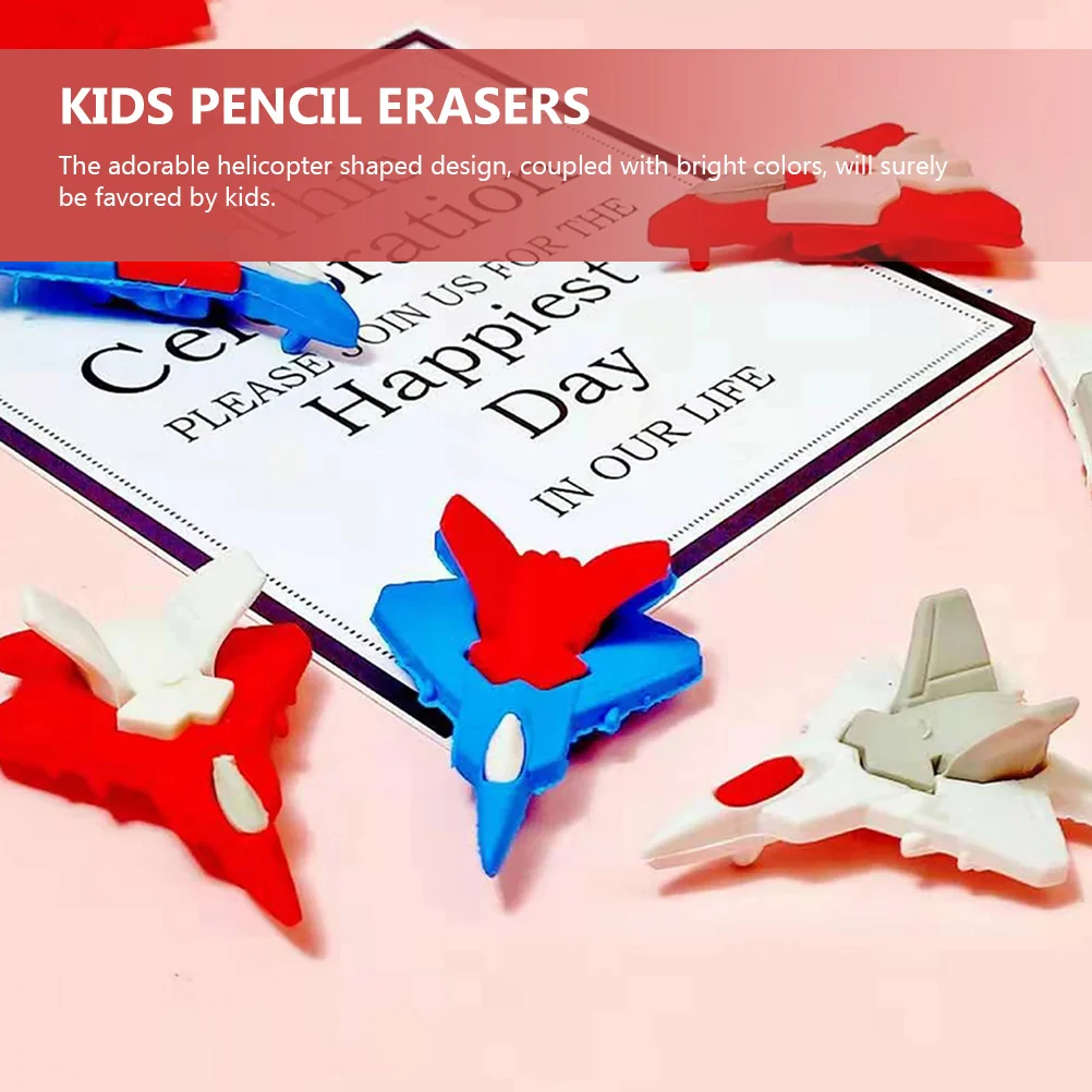 School Eraser Gift Decorative Helicopter Shaped Erasers Cartoon Cute Stationary for Kids