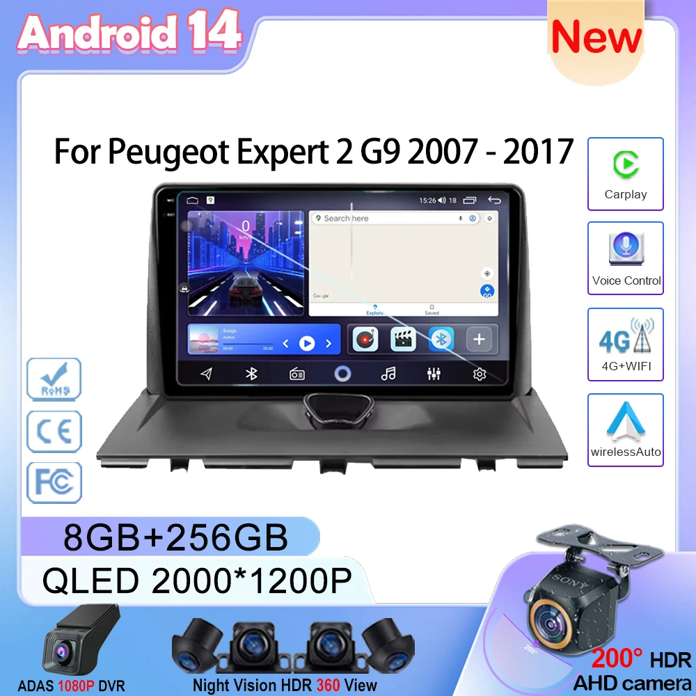 

7862 Android 14 For Peugeot Expert 2 G9 2007 - 2017 Android Auto Radio Stereo GPS Navigation Multimedia Video Player NO 2din DVD