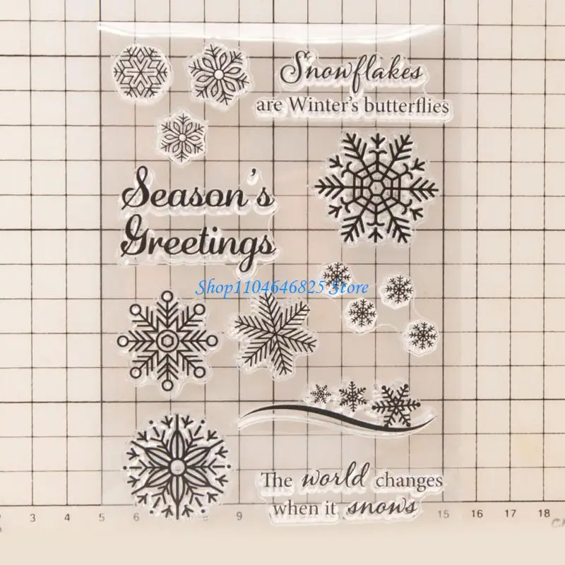 7Pcs Christmas Clear Silicone Stamper for Card Making Scrapbooking Stamping Tool