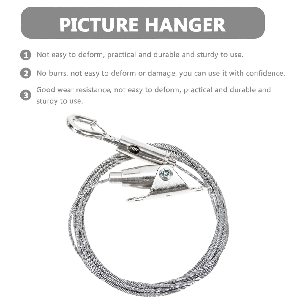 4PCS Wire Rope Hanger Adjustable Lanyard Picture Frame Kit Picture Hooks for Hanging Frame Hanging Wire Gallery Exhibition Wires