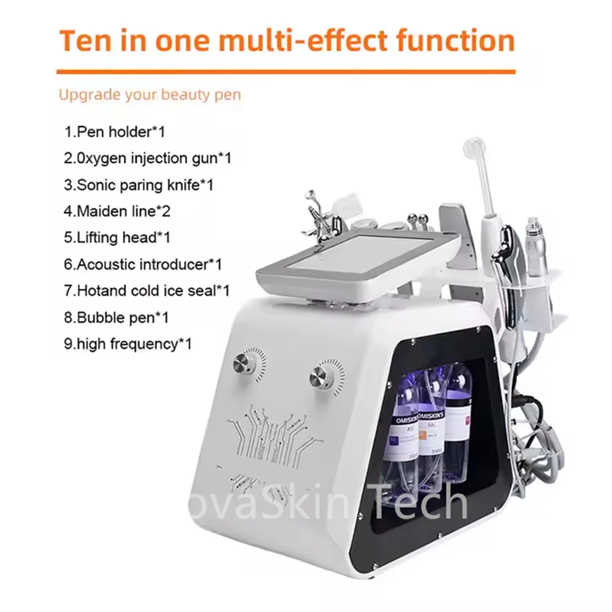 2025 New Multi-Function 9 in 1Facial Care Skin Deep Cleaning Hydra Whitening Exfoliating Firming Skin Oxygen Jet Beauty Machine