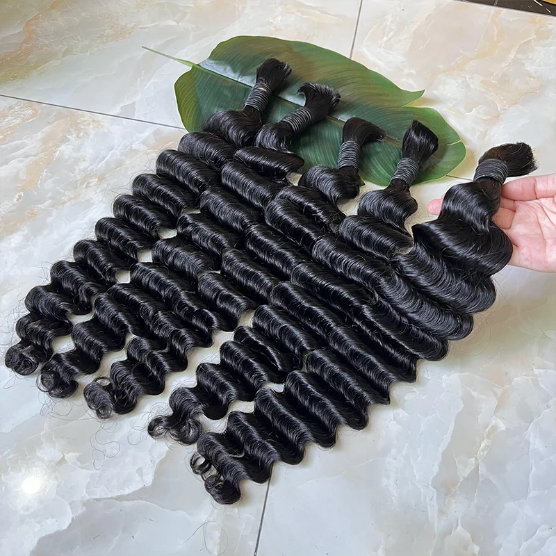 

Волосы Deep Wave, 100% натуральные, необработанные, без швов, кудрявые, для наращивания, плетения, в стиле бохо, вьетнамские волосы