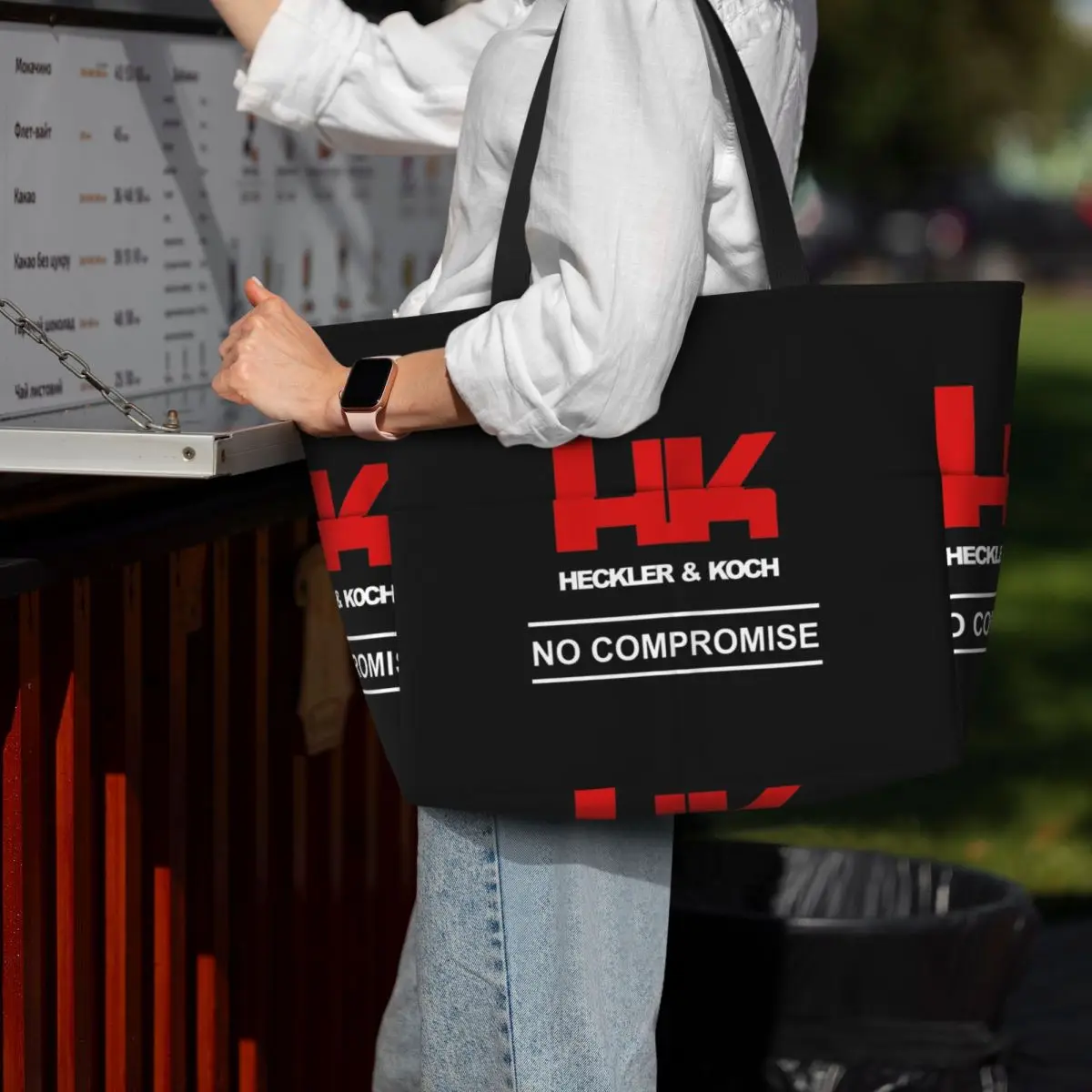 Heckler Koch Hk Mg4 Gun Pistol Riffle Military Army Beach Tote Bag Sport Gym Yoga Duffle Large Tote Bag Women Travel Bag