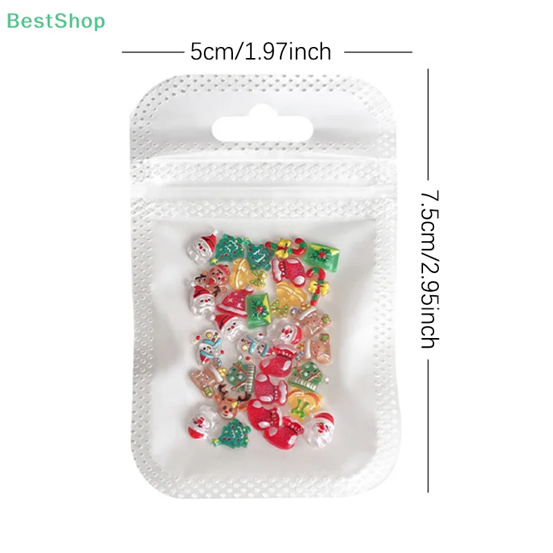 30 Uds. De Mini decoraciones navideñas de dibujos animados de resina, adorno plano, fabricación de joyas, accesorios para el cabello y manicura