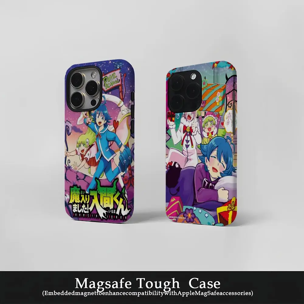 

D-Demon School Iruma Phone Case Film Korean INS for iPhone 16 15 14 13 12 11 Pro Max Plus Luxury Magnetic Double-layer Cover