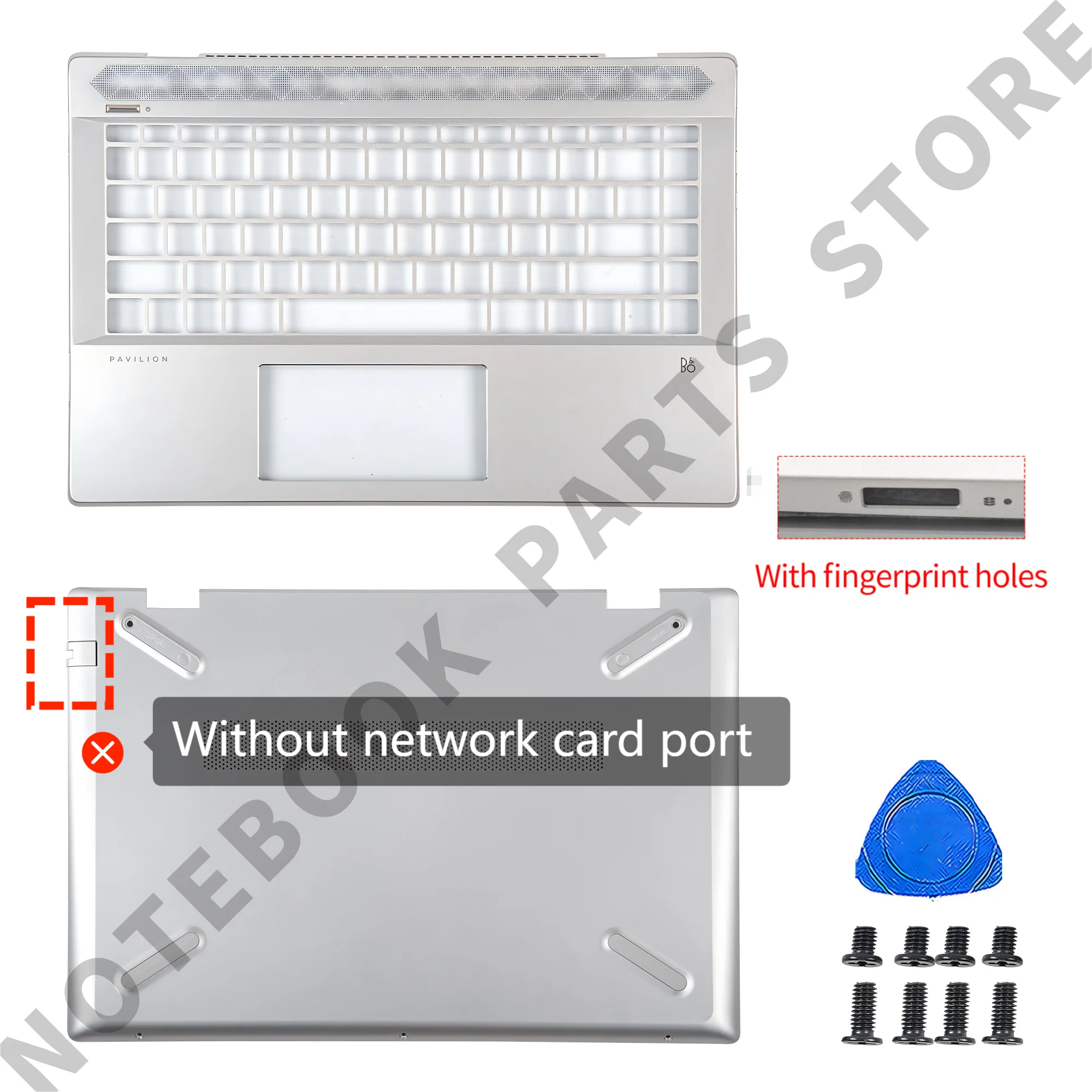 

New Case For Pavilion 14-CE TPN-Q207 Palmrest Upper Cover Bottom Case Replacement 14inch Without network card port