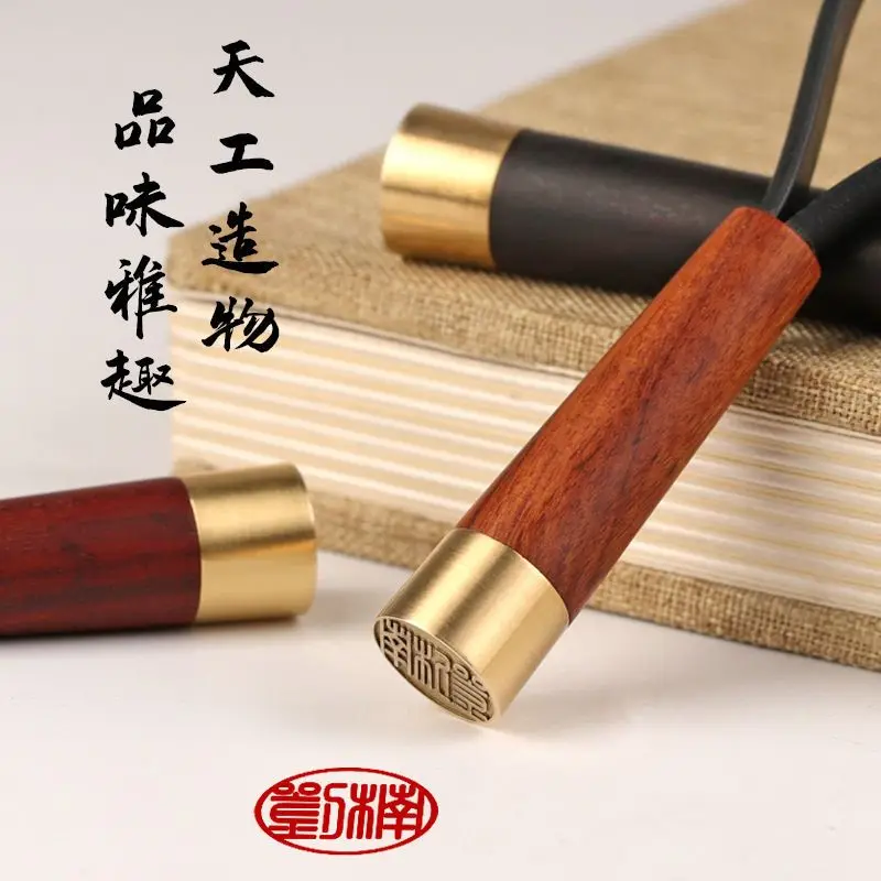 Name Name Seal Customized Engraving and Personal Hard Pen Calligraphy Seal Carving Copper Wooden  Customized Seal