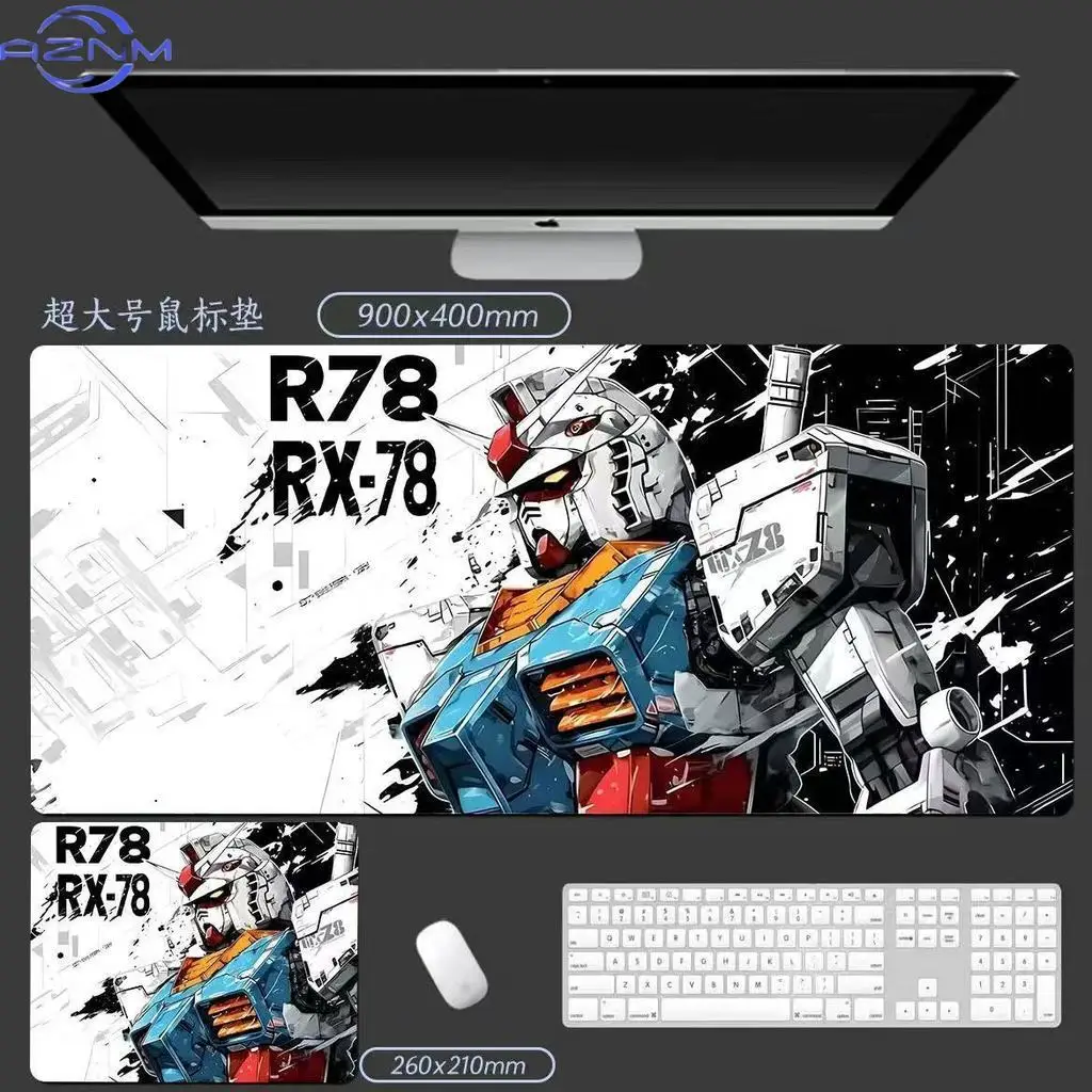 Gundam Mecha Mouse Pad Oversized Seaming Desk Pad Dormitory Gaming Keyboard Mouse Pad Universal Anti-slip