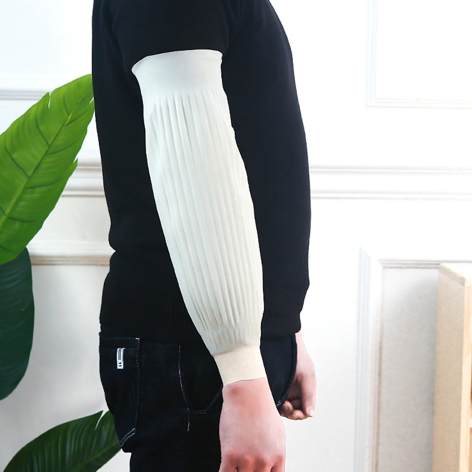 

1 Pair Waterproof Rubber Sleeves Extended Thickened For Garden Fishing Oilproof Acid Alkali Resistant Reusable Latex Oversleeve