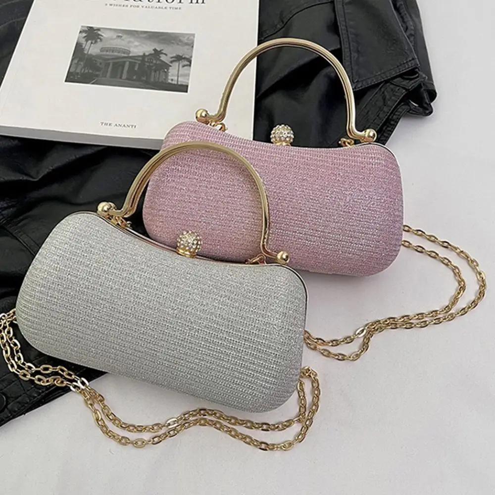 Retro Glitter Evening Banquet Bag Wrist Bag Rhinestone Box Handbag Shoulder Bag Large Capacity Ladies Clutch Bag Party