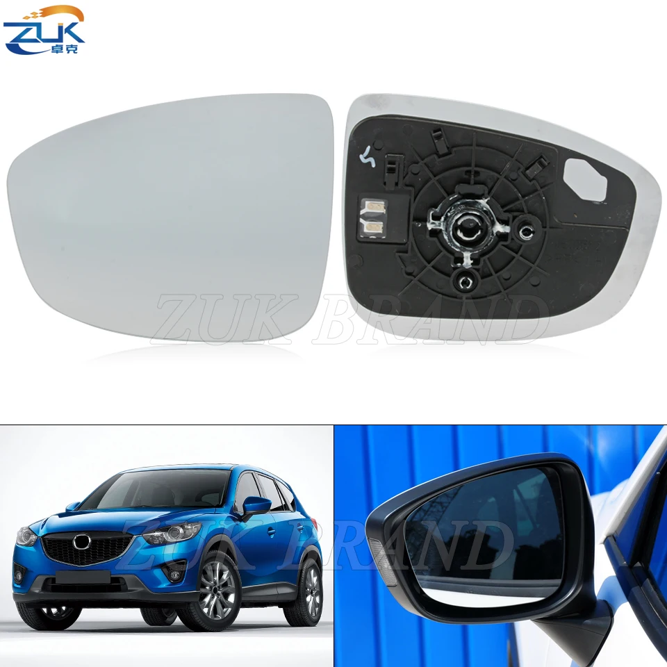 ZUK Car Accessories Exterior Parts Door Outer Rearview Side Wing Mirror Glasses Heating Lens For Mazda CX-5 CX5 KE 2013 2014