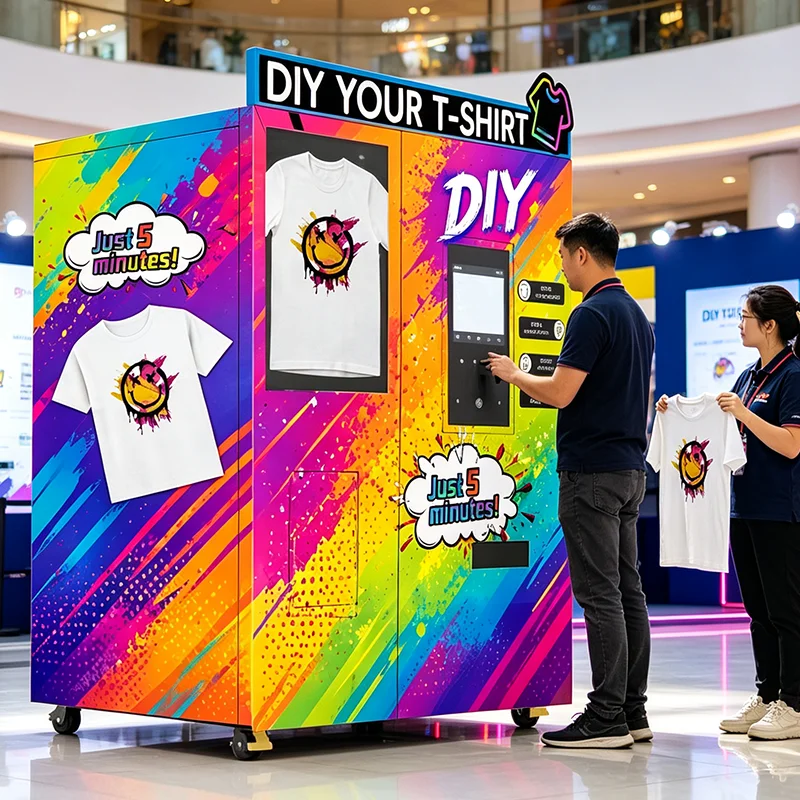 One-Button UV Printer Vending Machine T-Shirt Phone Case Custom DIY Auto Printing Solution for Startup
