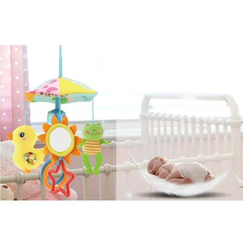 Y4QA linda cuna animal campana colgante juguete cama camionero viento tajón recién nacido