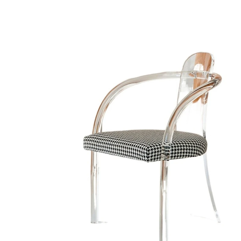 

Acrylic transparent household simple dressing chair, high-end Internet celebrity designer modern soft bag back chair