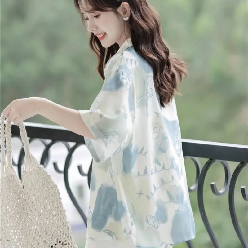妊婦の新しい中国トップルーズブラウス女性の夏 2025 新しいエスニックスタイルボタン半袖マタニティトップ LF071