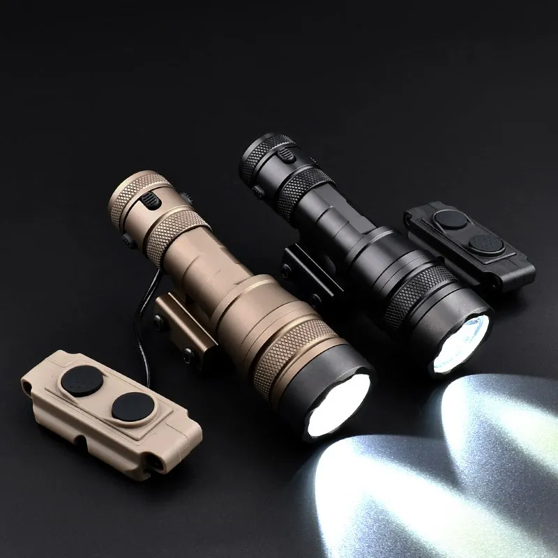 WADSN Metal REIN Tactical Flashlight Accessory LED 1000 Hight Lumen Hunting Weapon Airsoft Scout Light Dual Switch Fit 20mm Rail