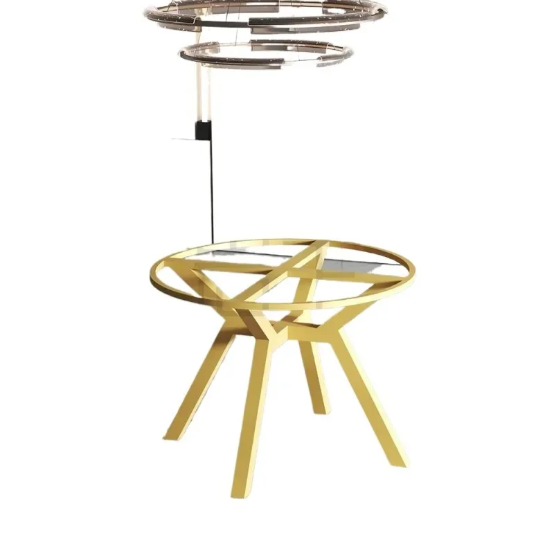 Light luxury rock slab round  foot bracket marble table foot Nordic dining  foot bracket, metal support leg   rack