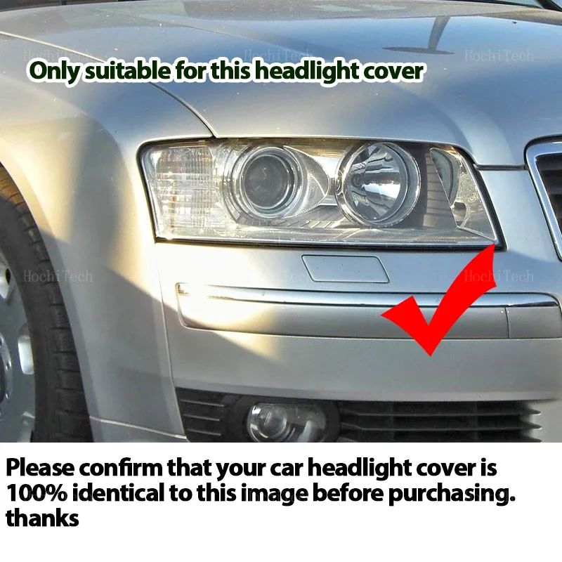 Headlight Lampshade Transparent Headlight Lens Left and Right Lampshade Cover For Audi A8 D3 4E A 8 2002-2009
