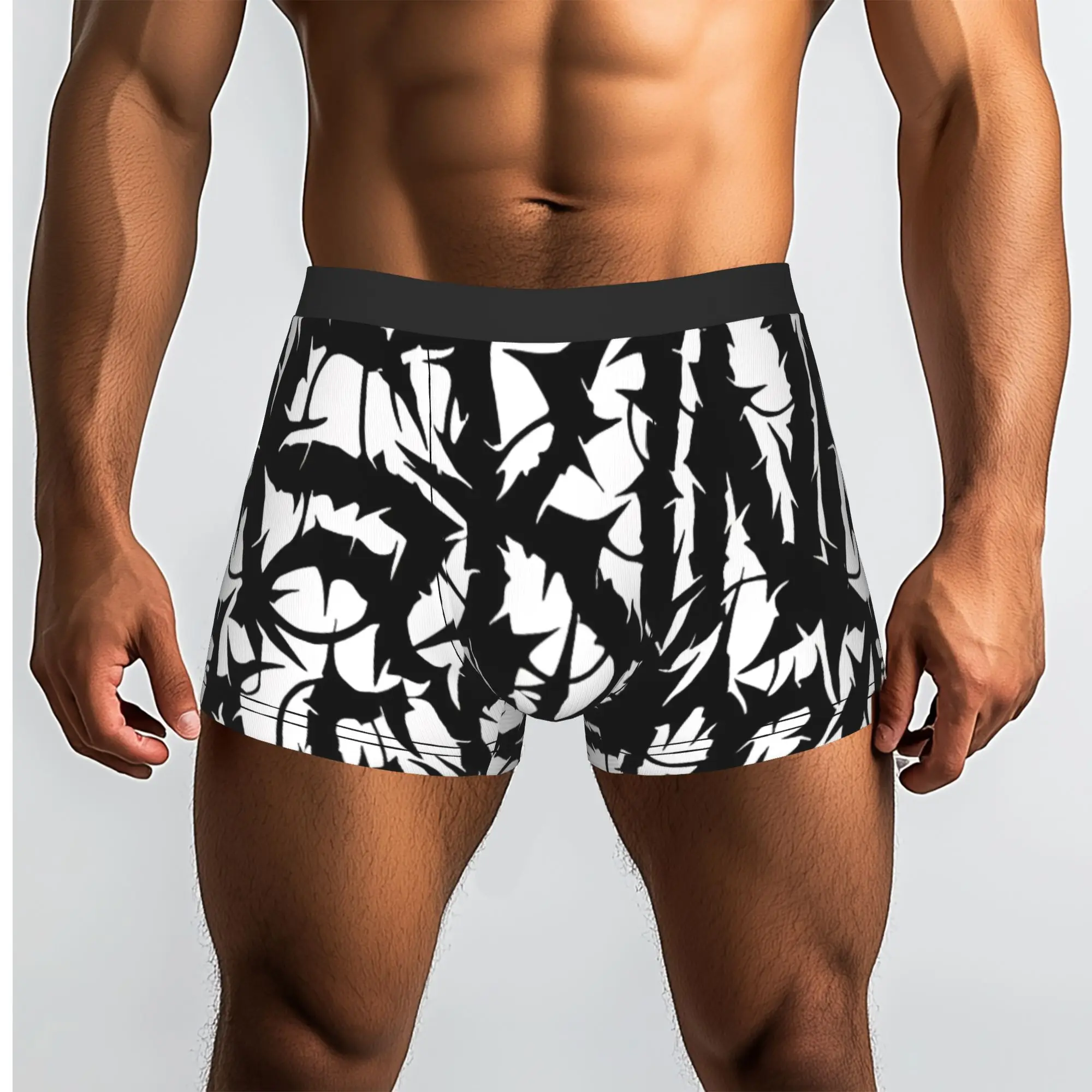 Hard To Read Black Asking Alexandria Underpants Breathbale Panties Male Underwear Print Shorts Boxer Briefs