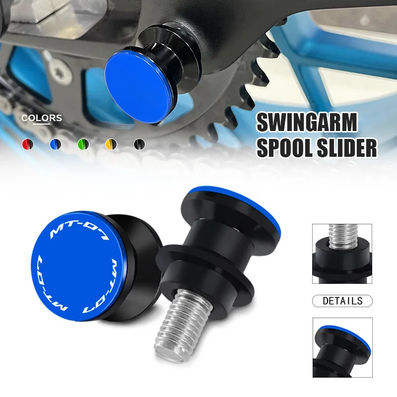 

M6 Motorcycle MT-07 MT-09 MT-03 Swingarm Spools Stand Screws Protection Slider For MT03 MT07 FZ07 MT09 FZ09 2014-2025 2024
