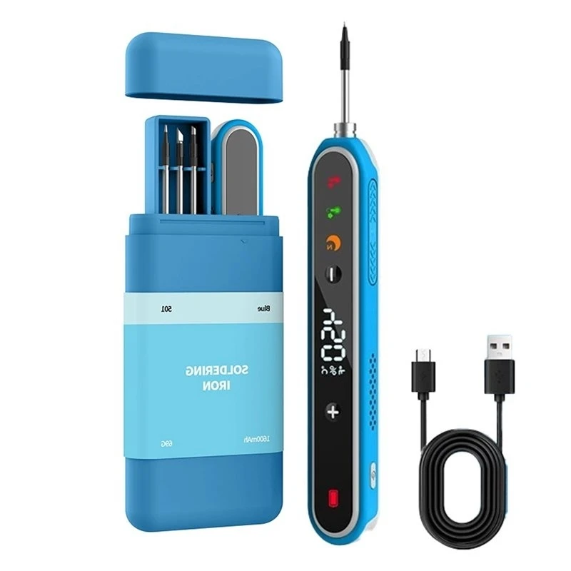 A26I-USB Soldering Iron Portable 5V 15W Built-In Battery With Three-Level Temperature Control Wireless Soldering Tools Blue