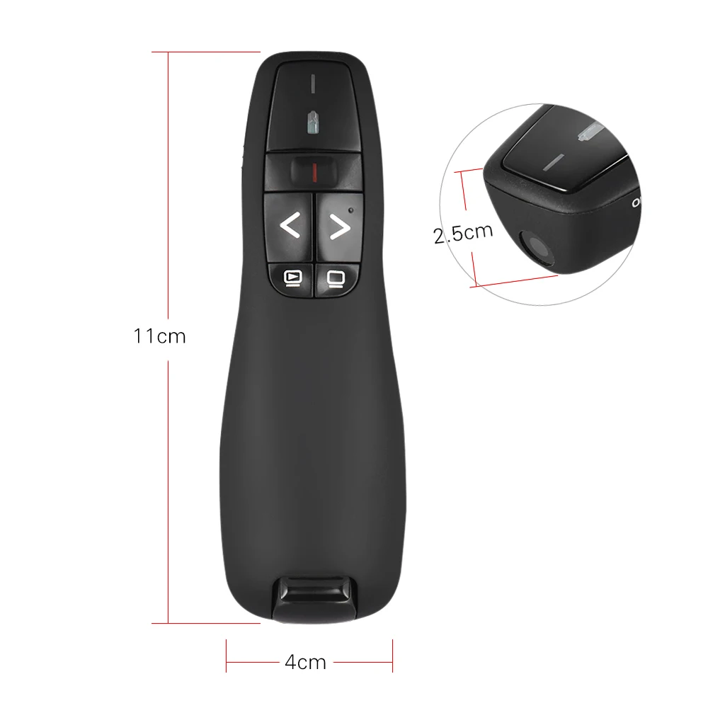 2.4GHz Wireless USB Powerpoint Presentation PPT Flip Pen Pointer Clicker Presenter with Built-in Reciver Red Light Remote Contro