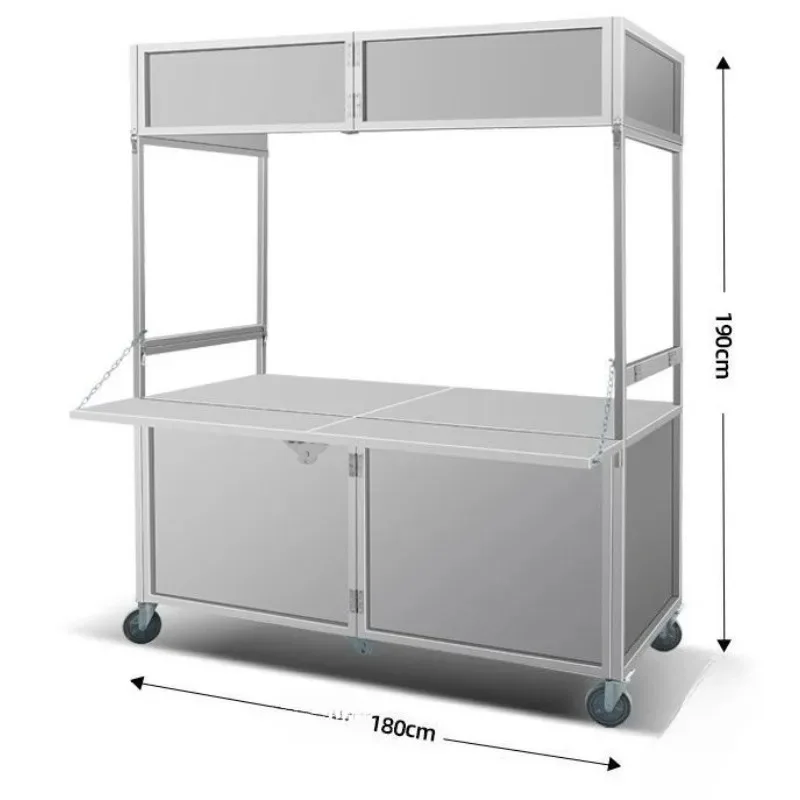 

Foldable snack cart, movable, outdoor street stall night market cart
