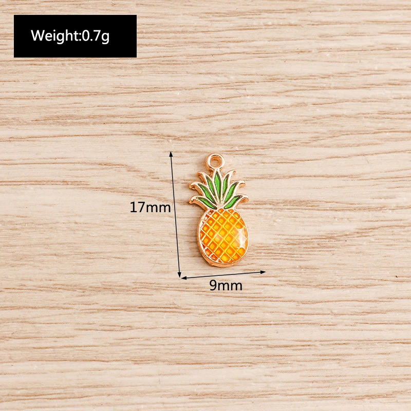 Tusember 10 Stück Niedliche Frucht-Emaille-Anhänger (Banane, Karotte, Apfel, Pfirsich, Kirsche, Erdbeere) für Schmuckherstellung, Ohrringe, Halsketten, DIY – Detail 25