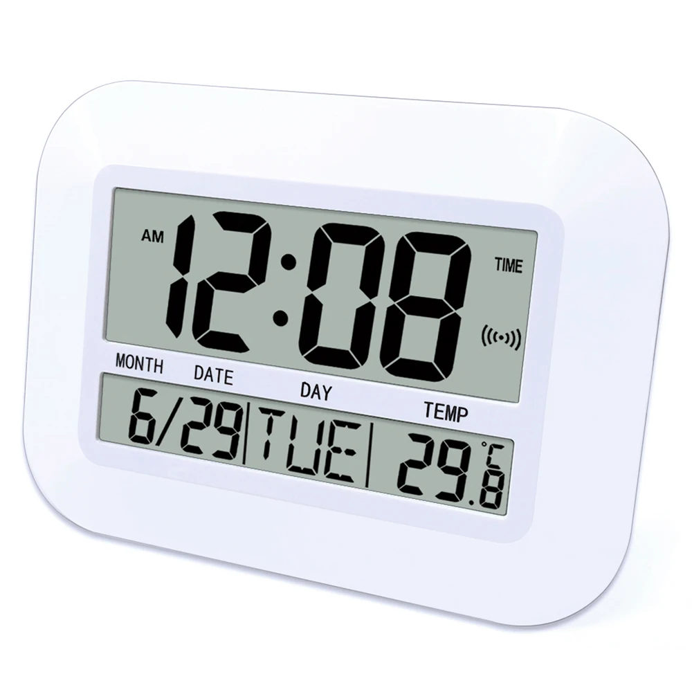 

Digital Wall Clock Battery Operated Simple Large Temperature Calendar Date Day for Home Office