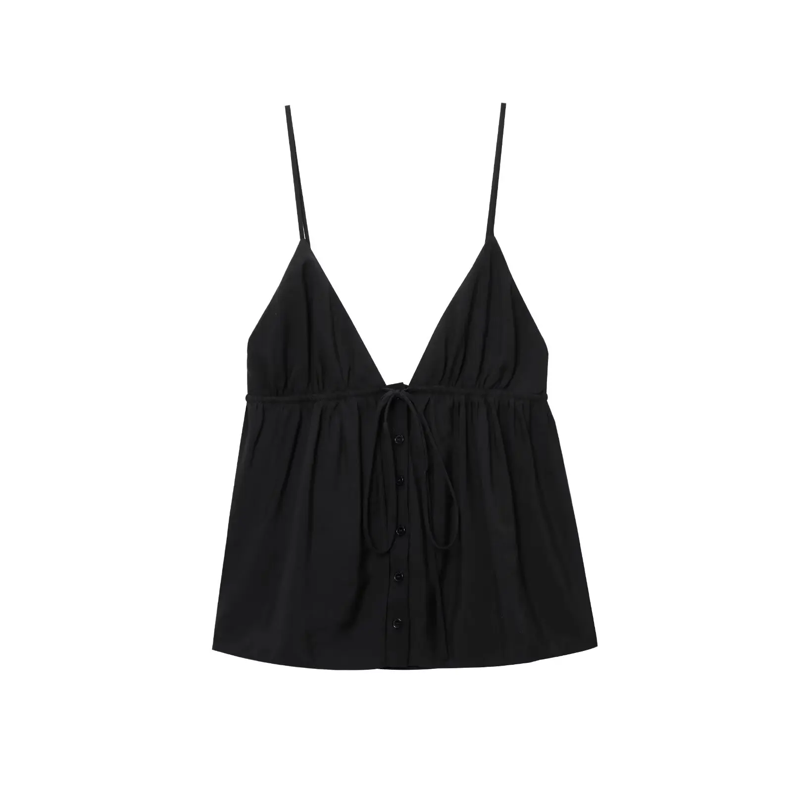 

Ele Color Повседневный драпированный топ с ремешками Женский модный жилет для поездок на работу Свободный крой на одной пуговице Обычная длина