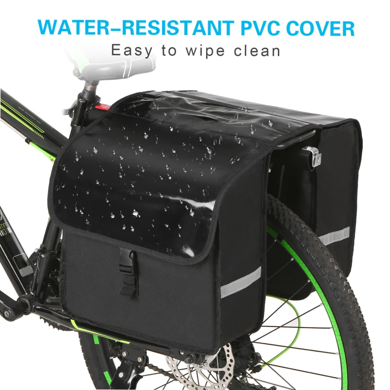 28L Water Resistant Bicycle Rear Seat Carrier Bag Rack Trunk Bags Bike Commuter Bag Pannier Cycling Saddle Bag MTB Accessories