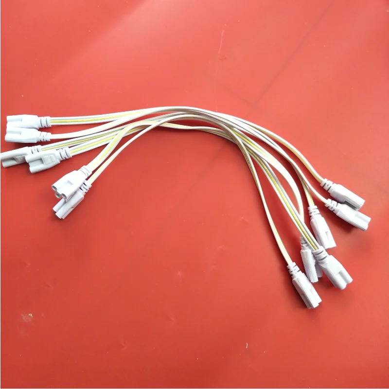 6pcs 20cm 30cm 50cm 1m T5 T8 Integrated Fluorescent Tube Cable 3 Pin LED Bar Corner Connection Cable Wire Line Two End Connect