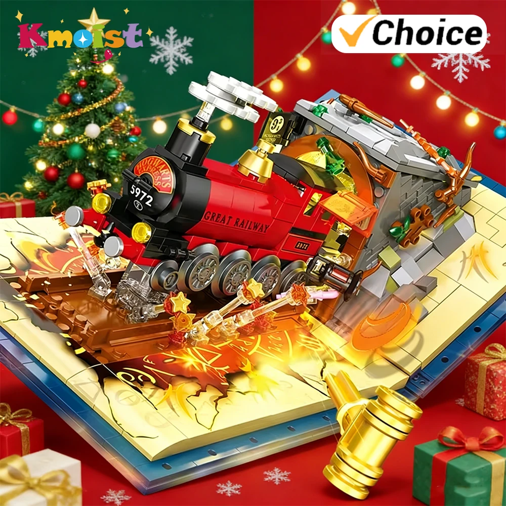 

DIY Bricks Block Classic Movie Wizard Train Book MOC Creative Building Blocks Set Toys for Kids Children Birthday New Year Gifts